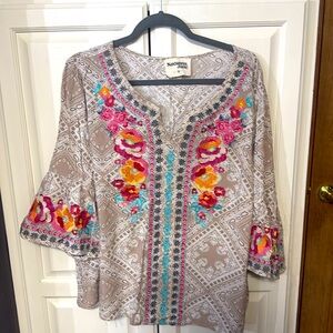 Embroidered savannah Jane Women's Top- Savannah  xxl 2x